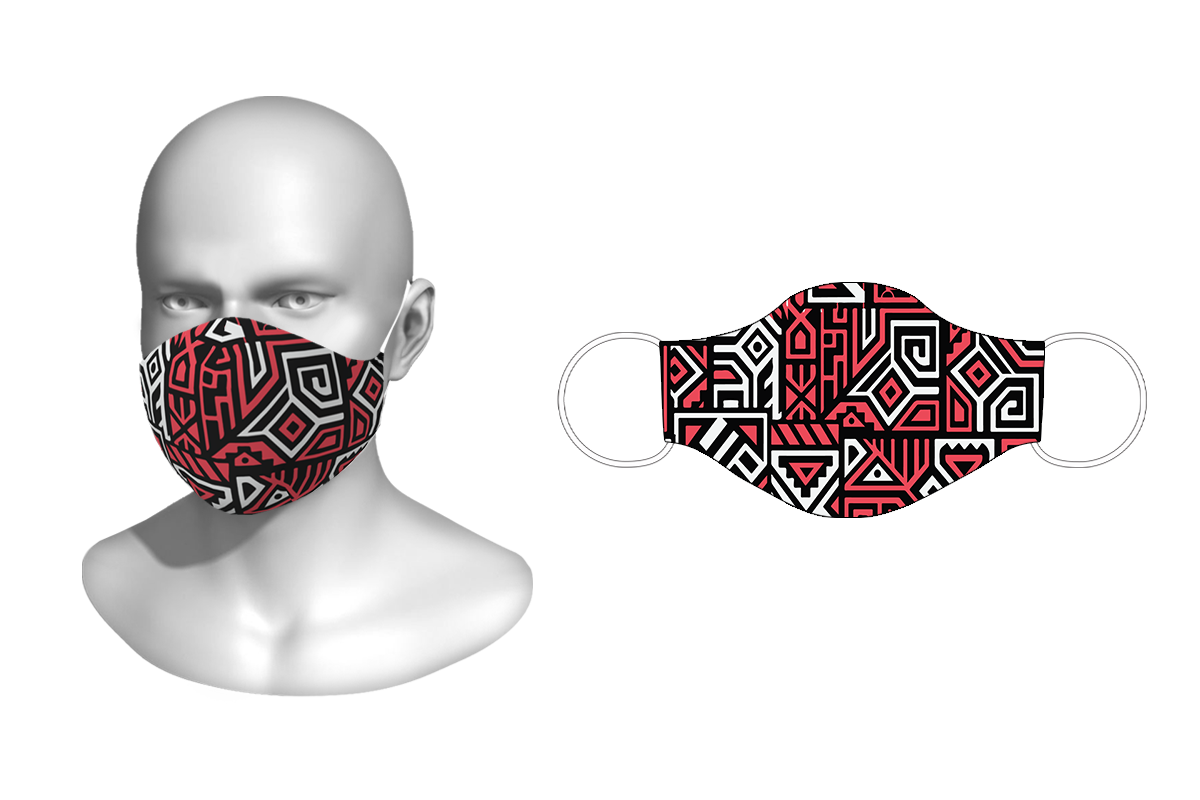 FNF - Washable Facemask, Abstract Vector, Spandex with Filter Pocket