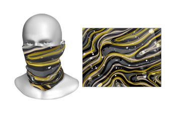 FNF - Head Gaiter, Wave Of Black And Yellow, Spandex
