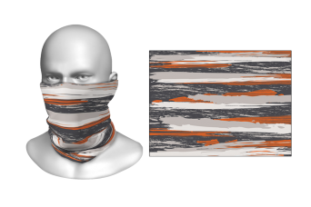 FNF - Head Gaiter, Abstract Of White And Orange, Spandex