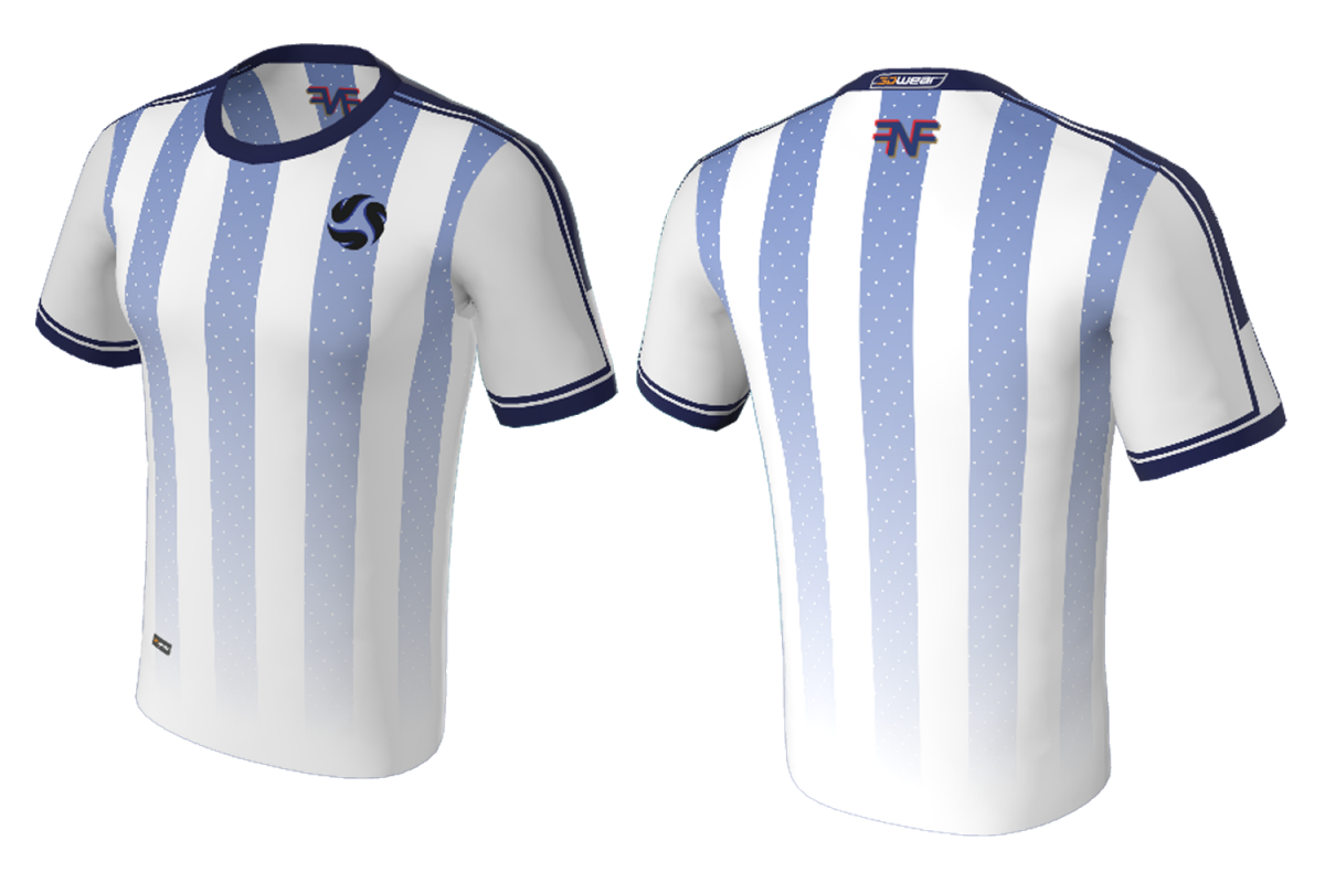 FNF -  Soccer, Blue White Soccer Club, Sublimated Tshirt